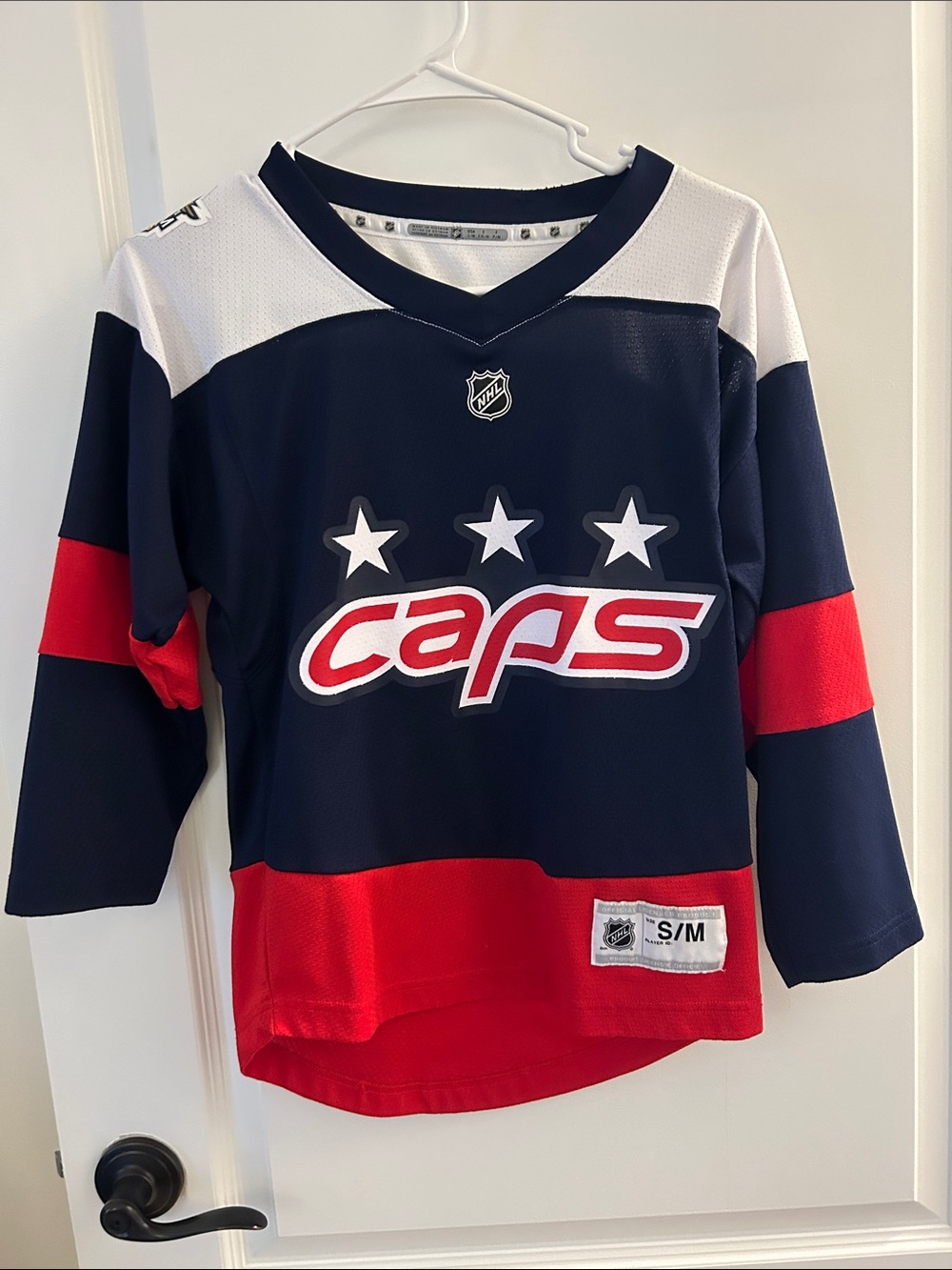 NHL Caps Kids Navy, Red & White Hockey Jersey